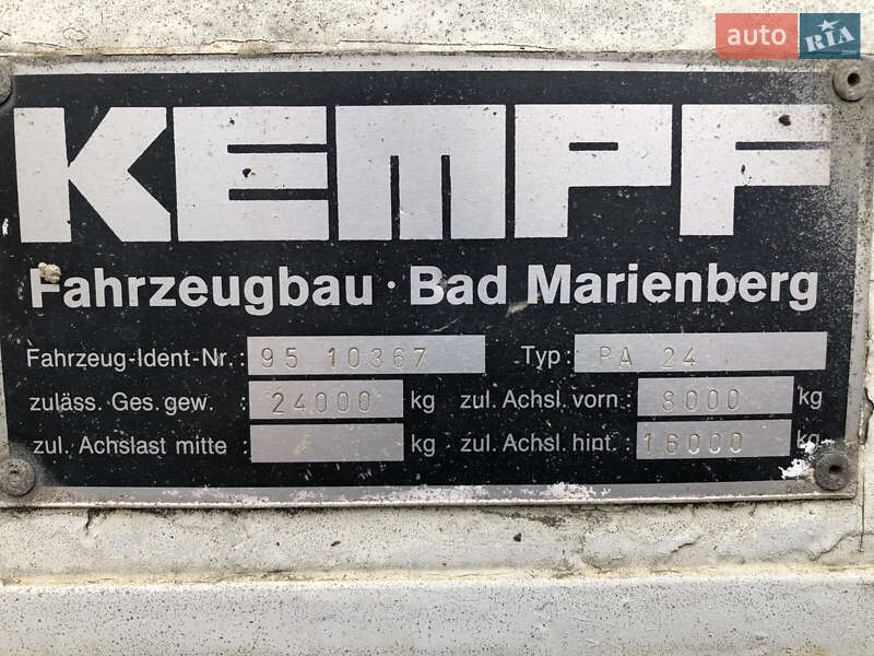 Тентований борт (штора) - напівпричіп Kempf THKD 18 1995 в Тячеві