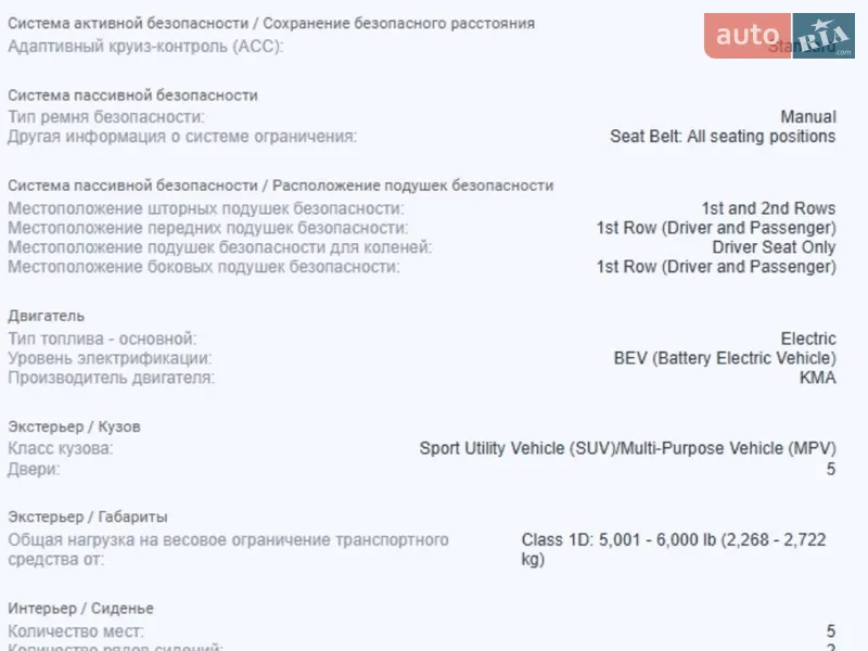 Позашляховик / Кросовер Kia EV6 2023 в Нових Санжарах документ