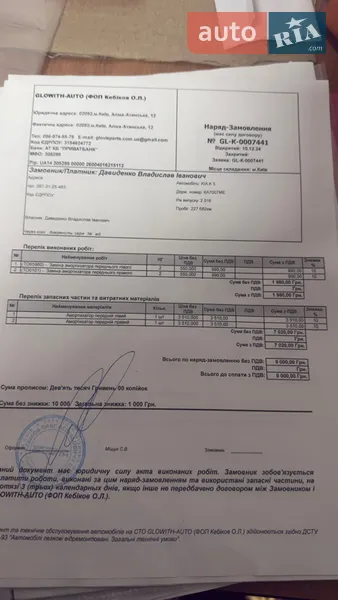 Седан Kia K5 2016 в Киеве документ