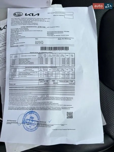 Внедорожник / Кроссовер Kia Niro 2019 в Ровно документ