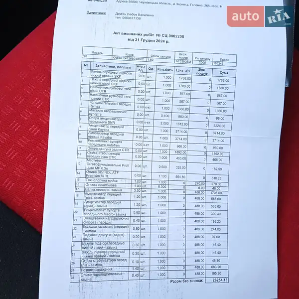 Хэтчбек Kia Rio 2005 в Черновцах документ