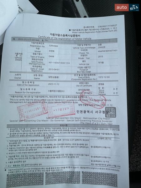 Внедорожник / Кроссовер Kia Sorento 2015 в Одессе