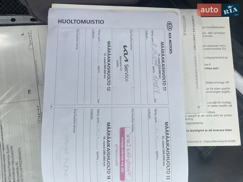 Внедорожник / Кроссовер Kia Sorento 2010 в Богородчанах документ