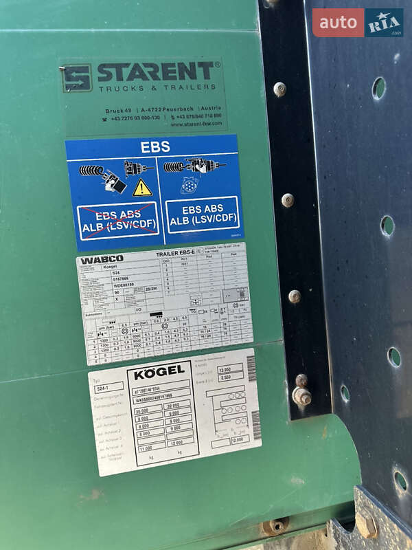 Тентованный борт (штора) - полуприцеп Kogel S 24 2013 в Киеве фото 8 Тентованный борт (штора) - полуприцеп Kogel S 24 2013 в Киеве