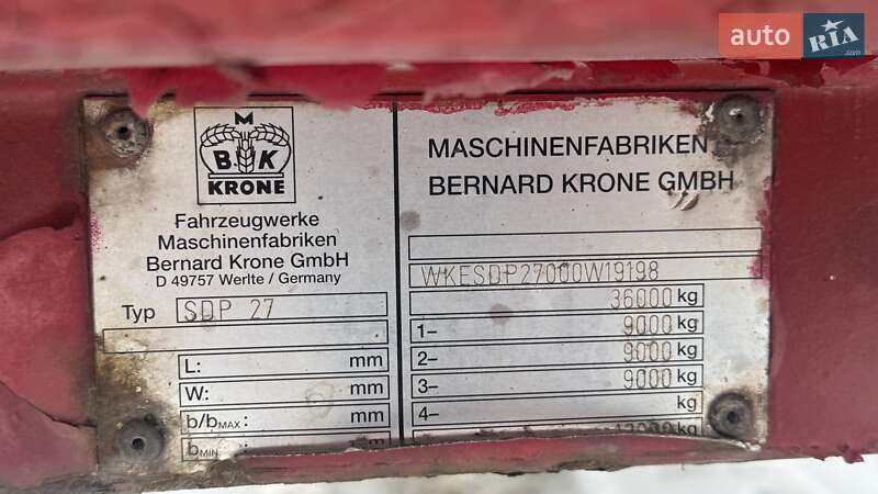 Бортовой полуприцеп Krone SDP 27 1999 в Гнивани