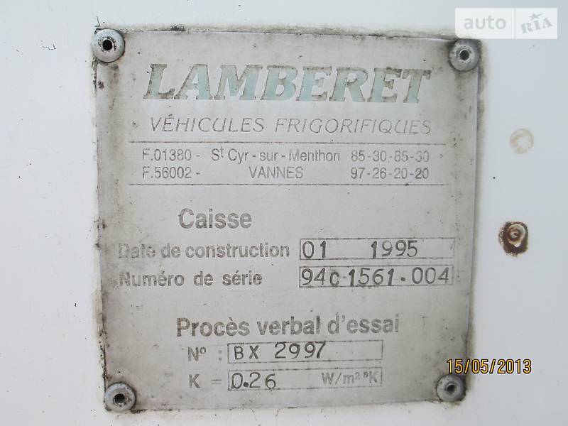 Ізотермічна будка Lamberet ThermoKing SB III 1995 в Запоріжжі