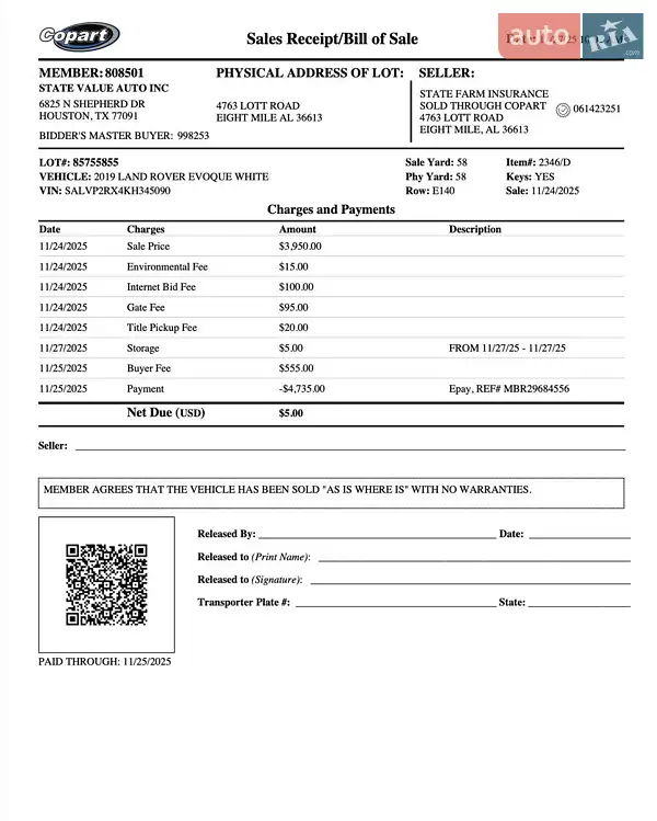 Позашляховик / Кросовер Land Rover Range Rover Evoque 2019 в Львові документ 2 фото Позашляховик / Кросовер Land Rover Range Rover Evoque 2019 в Львові документ