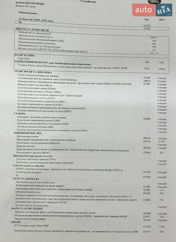 Внедорожник / Кроссовер Land Rover Range Rover Sport 2021 в Харькове фото 10 Внедорожник / Кроссовер Land Rover Range Rover Sport 2021 в Харькове
