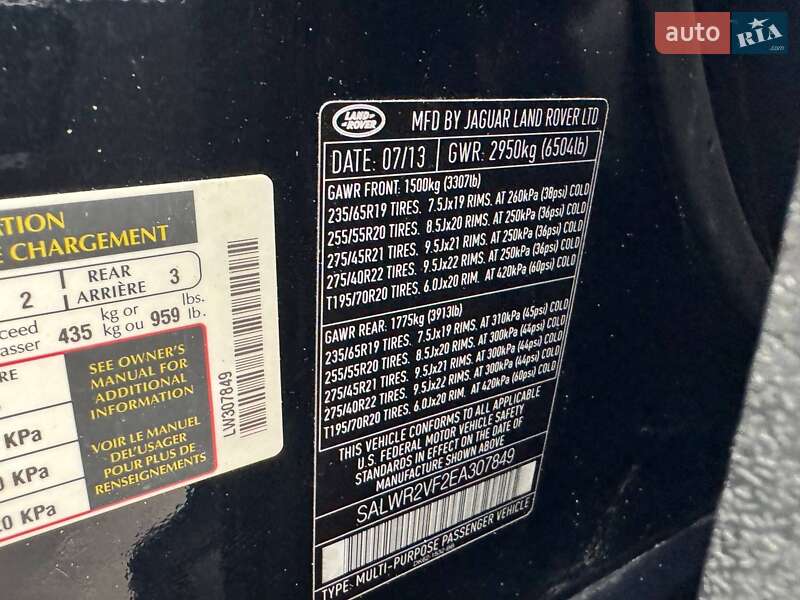 Внедорожник / Кроссовер Land Rover Range Rover Sport 2013 в Кривом Роге