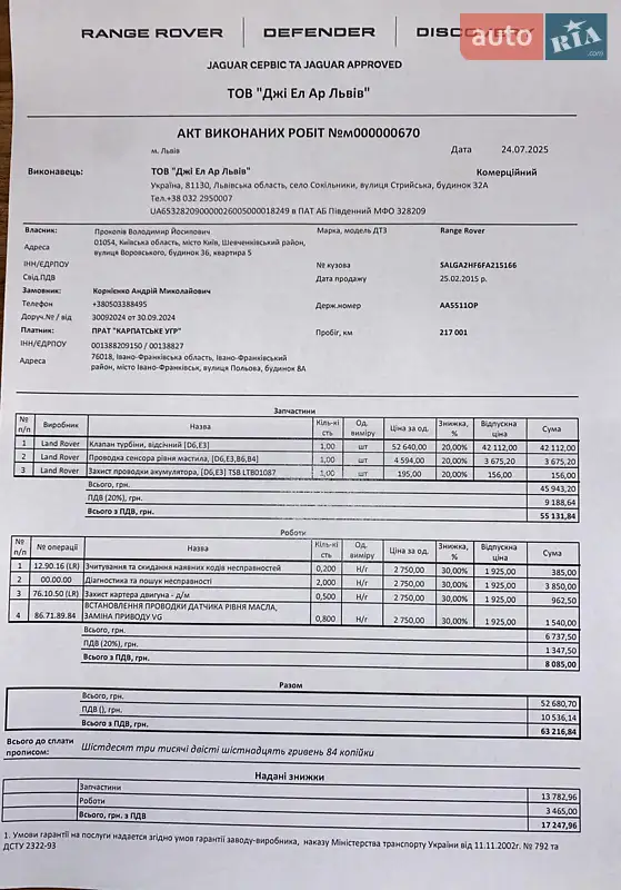 Внедорожник / Кроссовер Land Rover Range Rover 2015 в Ивано-Франковске документ 2 фото Внедорожник / Кроссовер Land Rover Range Rover 2015 в Ивано-Франковске документ