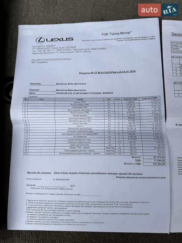 Внедорожник / Кроссовер Lexus GX 2006 в Хмельницком
