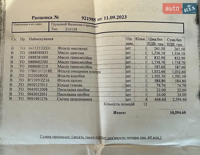 Внедорожник / Кроссовер Lexus NX 2016 в Одессе документ