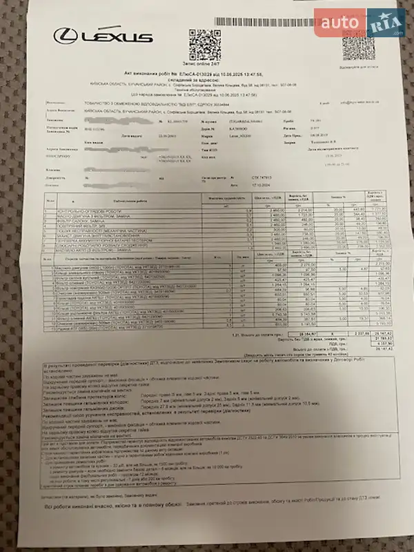 Внедорожник / Кроссовер Lexus NX 2019 в Киеве документ