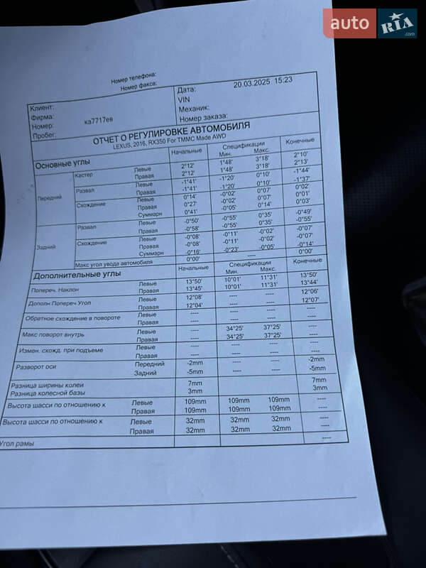 Позашляховик / Кросовер Lexus RX 2016 в Києві фото 32 Позашляховик / Кросовер Lexus RX 2016 в Києві