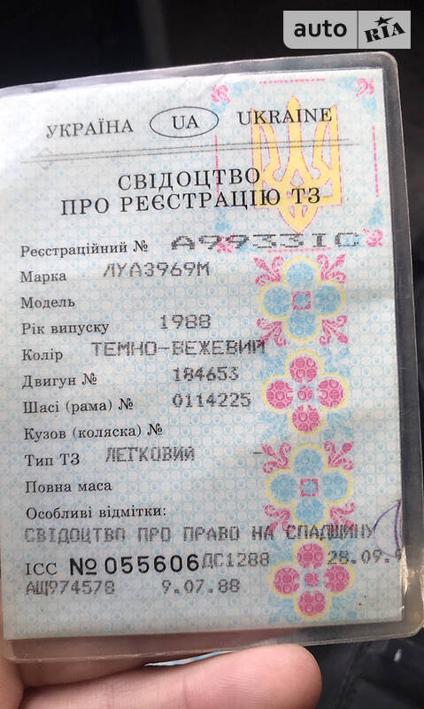 Позашляховик / Кросовер ЛуАЗ 969 Волинь 1988 в 
