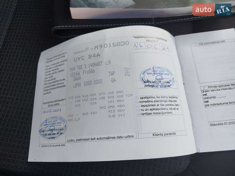 Грузовой фургон MAN TGE 2021 в Ковеле