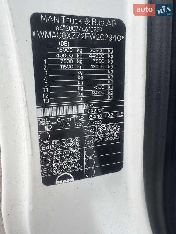 Тягач MAN TGX 18.440 2014 в Калуше