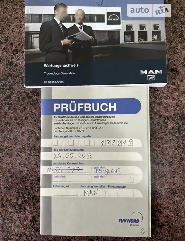 Тягач MAN TGX 2012 в Калуше документ