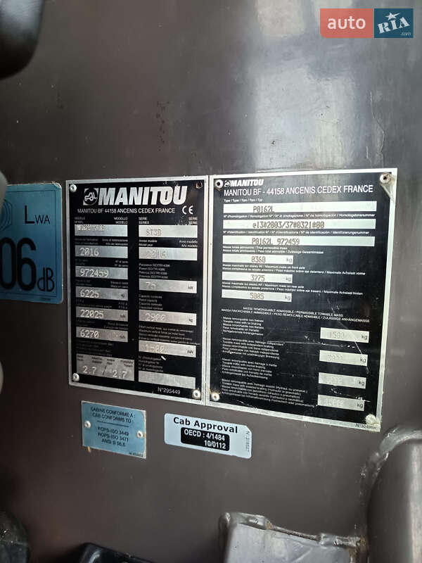 Фронтальный погрузчик Manitou MLT 629 2016 в Житомире фото 16 Фронтальный погрузчик Manitou MLT 629 2016 в Житомире