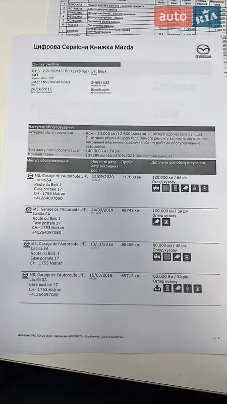 Внедорожник / Кроссовер Mazda CX-5 2015 в Луцке документ 2 фото Внедорожник / Кроссовер Mazda CX-5 2015 в Луцке документ