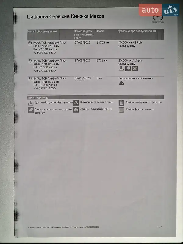 Внедорожник / Кроссовер Mazda CX-5 2019 в Сумах документ 2 фото Внедорожник / Кроссовер Mazda CX-5 2019 в Сумах документ