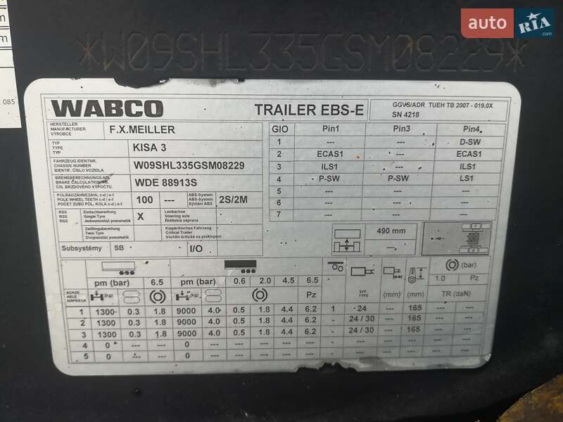 Самоскид напівпричіп Meiller Kisa 3 2016 в Кам'янському