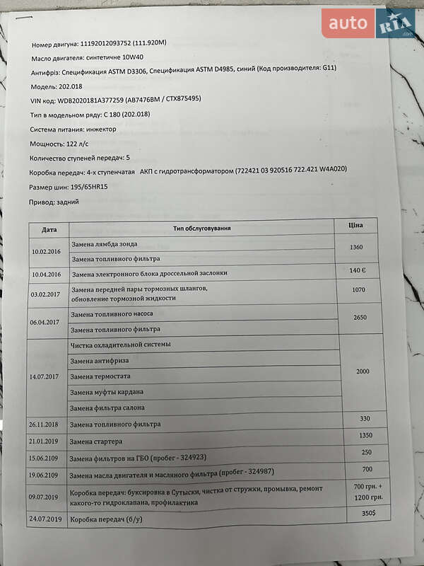 Седан Mercedes-Benz C-Class 1996 в Вінниці