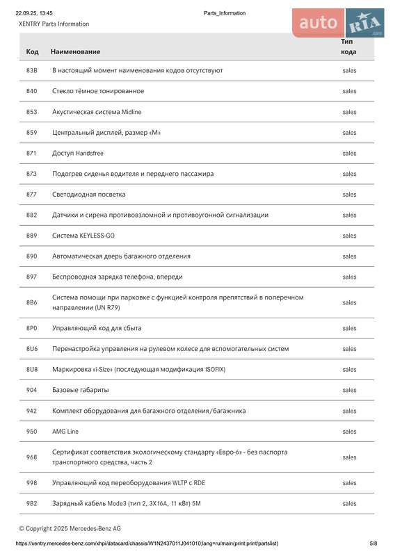 Хетчбек Mercedes-Benz EQA 2022 в Києві