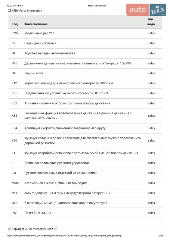 Седан Mercedes-Benz EQS 2023 в Киеве документ