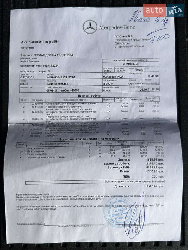 Внедорожник / Кроссовер Mercedes-Benz G-Class 2013 в Черновцах