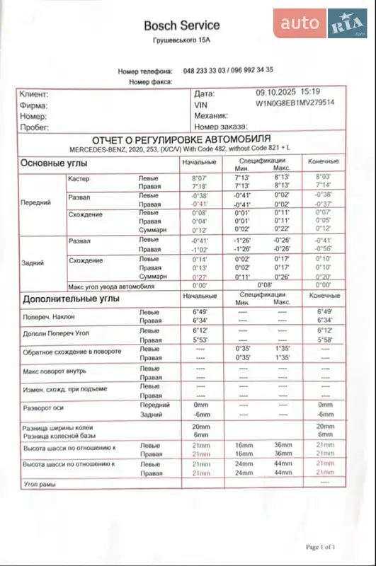 Внедорожник / Кроссовер Mercedes-Benz GLC-Class 2020 в Одессе документ