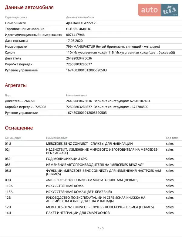 Внедорожник / Кроссовер Mercedes-Benz GLE-Class 2020 в Киеве документ 3 фото Внедорожник / Кроссовер Mercedes-Benz GLE-Class 2020 в Киеве документ