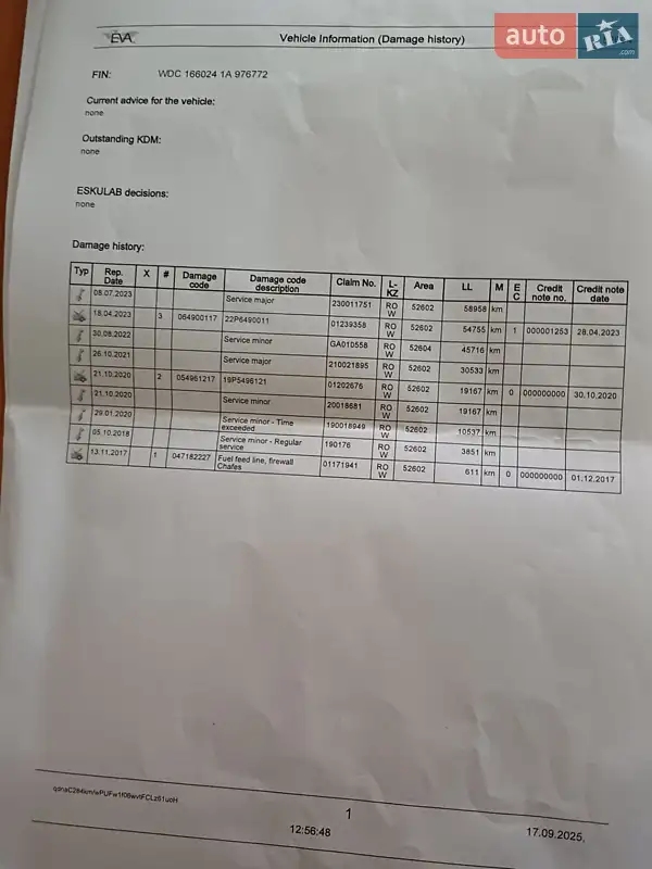 Внедорожник / Кроссовер Mercedes-Benz GLE-Class 2017 в Сарнах документ