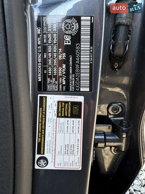 Внедорожник / Кроссовер Mercedes-Benz M-Class 2014 в Самборе
