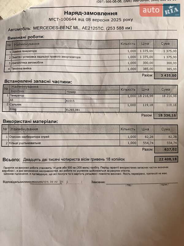 Внедорожник / Кроссовер Mercedes-Benz M-Class 2001 в Никополе