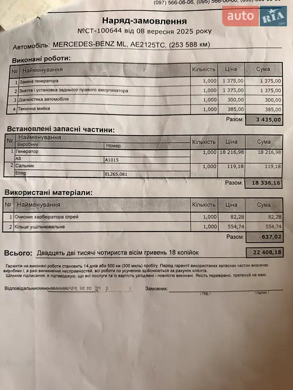 Внедорожник / Кроссовер Mercedes-Benz M-Class 2001 в Никополе документ