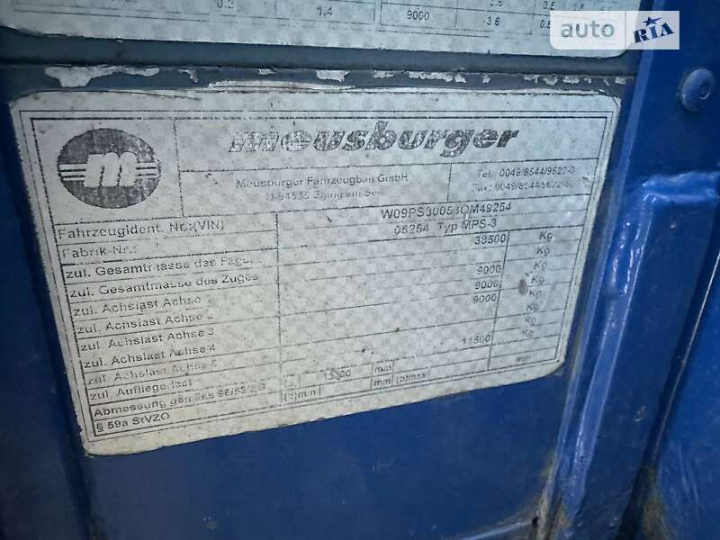 Тентованный борт (штора) - полуприцеп Meusburger MPS 2003 в Ковеле