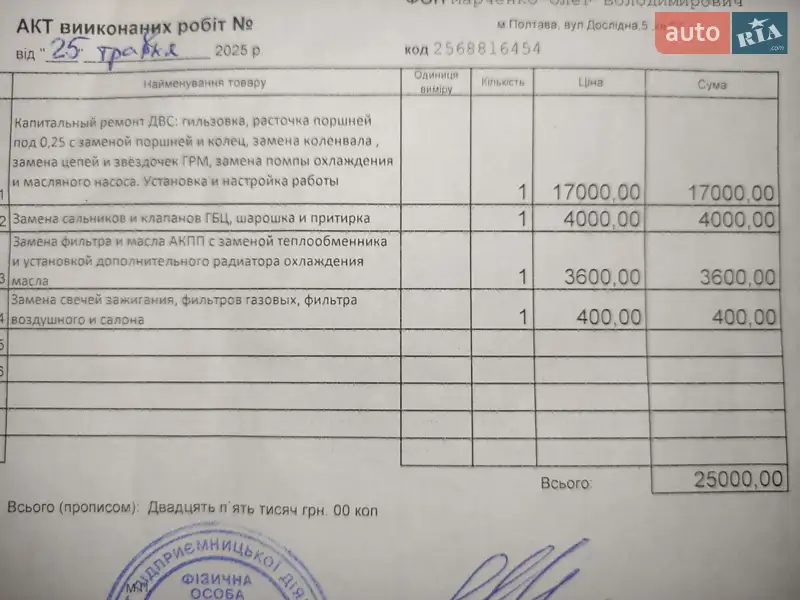 Седан Mitsubishi Lancer 2014 в Кременчуге документ