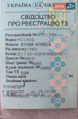 Седан Москвич/АЗЛК 2140 1982 в 