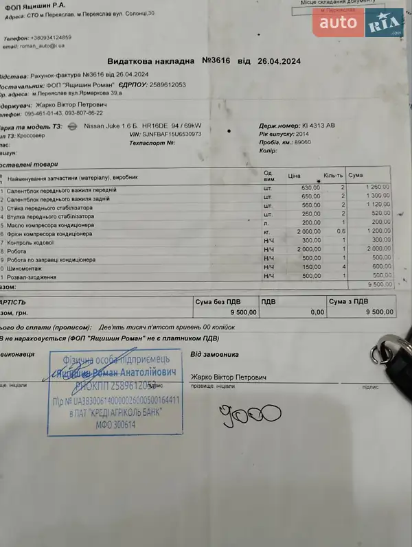 Внедорожник / Кроссовер Nissan Juke 2014 в Переяславе документ 3 фото Внедорожник / Кроссовер Nissan Juke 2014 в Переяславе документ