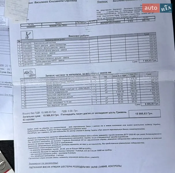Позашляховик / Кросовер Nissan Juke 2011 в Києві документ