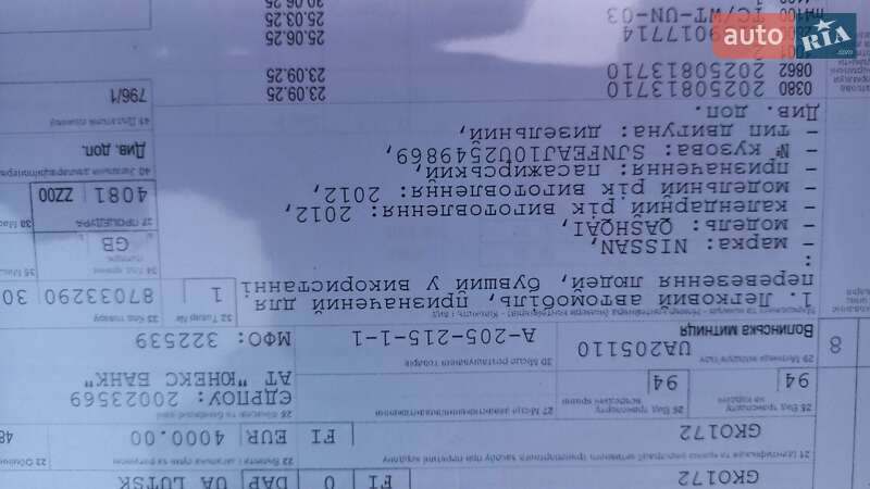 Внедорожник / Кроссовер Nissan Qashqai 2012 в Нововолынске