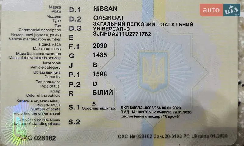 Позашляховик / Кросовер Nissan Qashqai 2019 в Києві документ