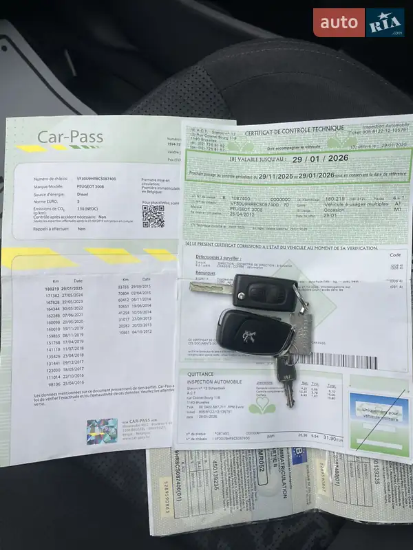Внедорожник / Кроссовер Peugeot 3008 2012 в Луцке документ