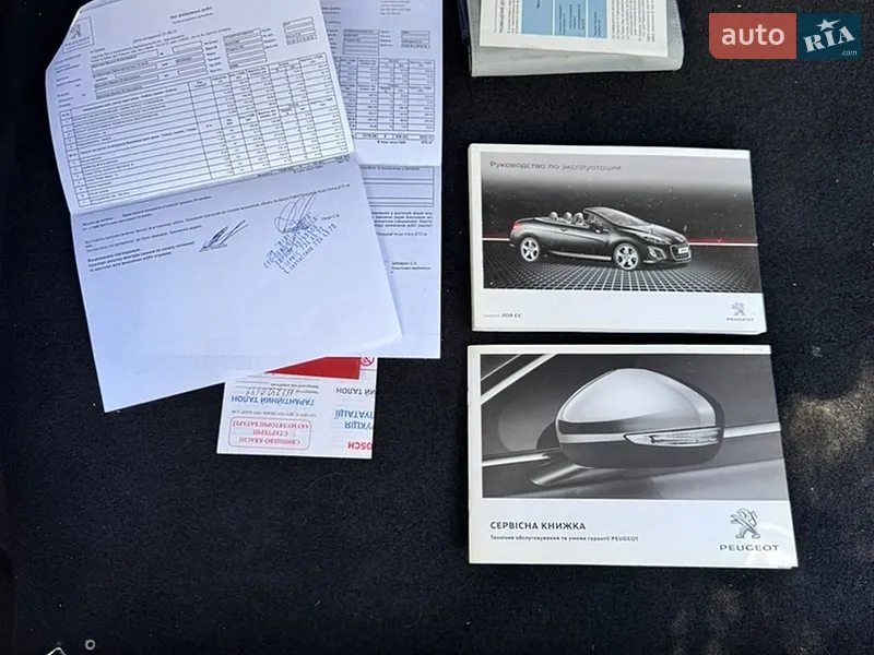 Кабриолет Peugeot 308 2012 в Одессе документ 2 фото Кабриолет Peugeot 308 2012 в Одессе документ