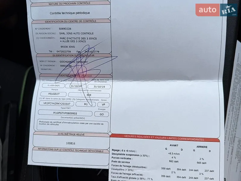 Универсал Peugeot 508 2019 в Киеве документ