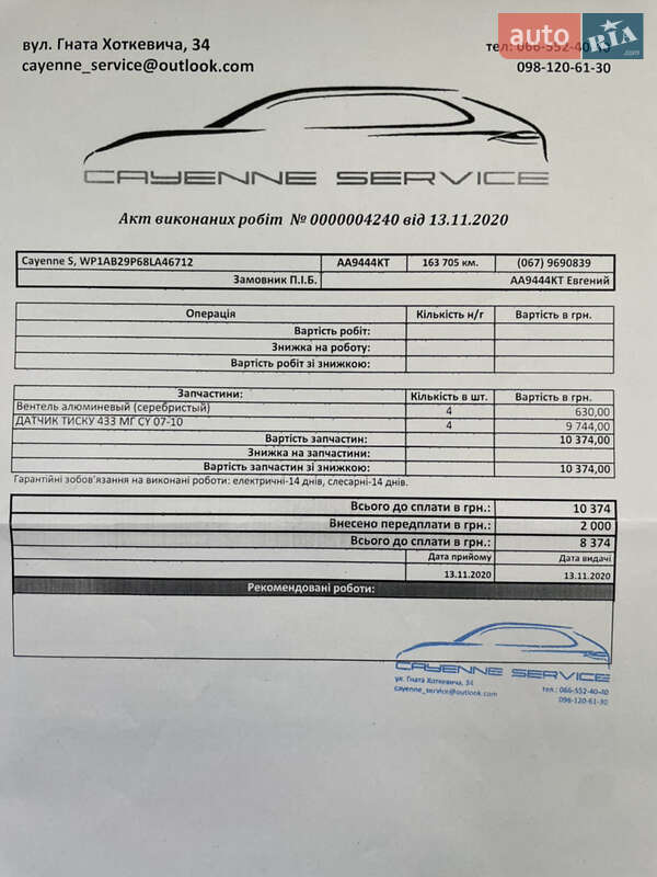 Внедорожник / Кроссовер Porsche Cayenne 2008 в Киеве