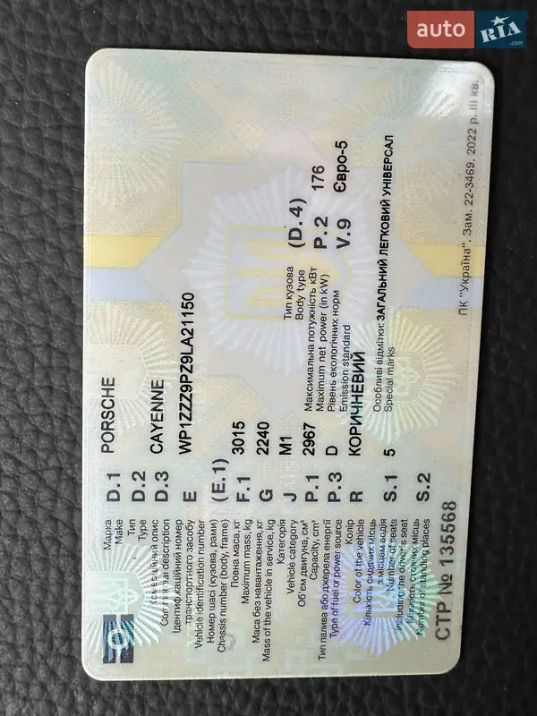 Внедорожник / Кроссовер Porsche Cayenne 2009 в Звягеле документ