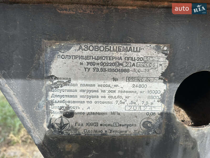 Цистерна полуприцеп ППЦ 20 1999 в Прилуках