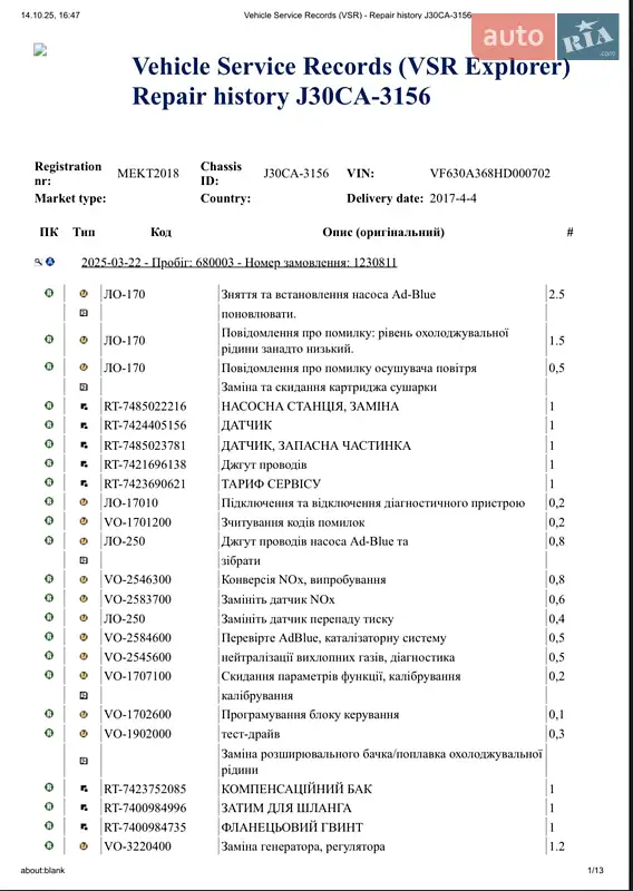 Тягач Renault C-Series 2017 в Дубно документ 3 фото Тягач Renault C-Series 2017 в Дубно документ